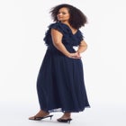 Ruffled Chiffon Maxi Dress image number null