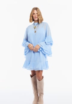 Ruffled Chiffon Mini Dress