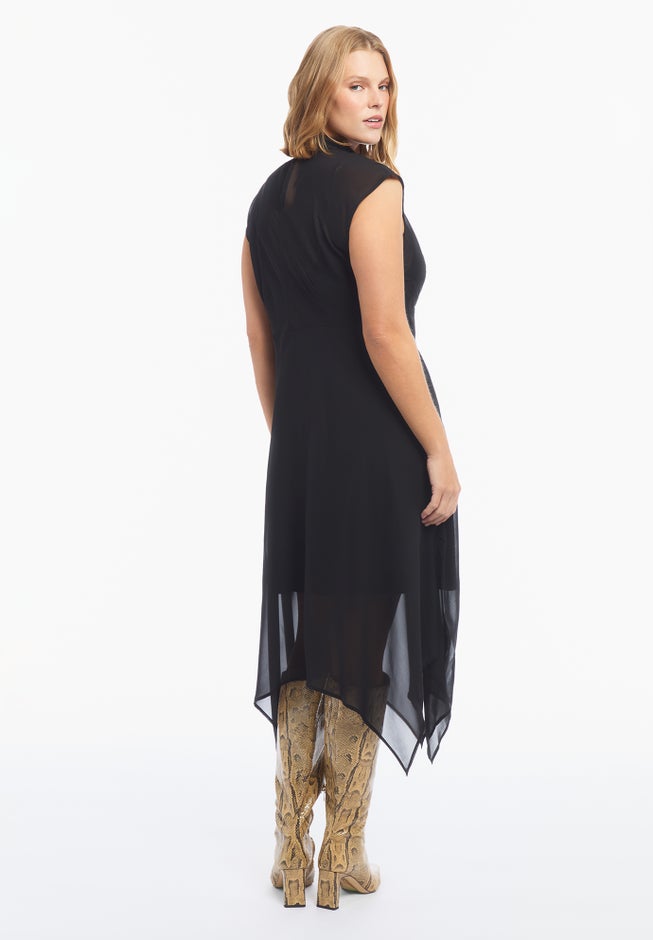 Sheer Handkerchief Hem Maxi Dress image number 2