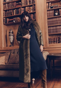 Faux Fur-Trim Faux Leather Coat