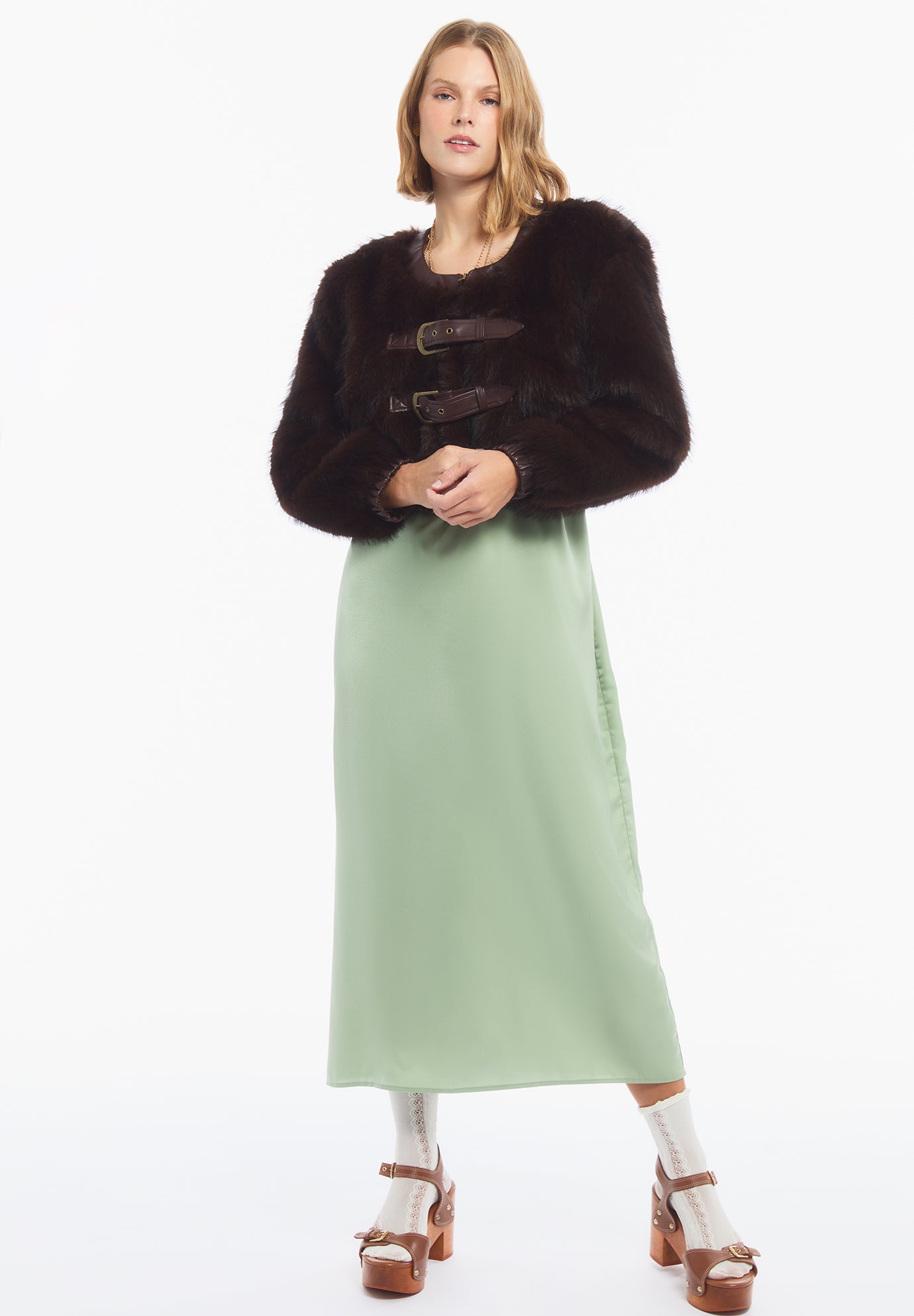 Faux Fur Cropped Jacket image number 0