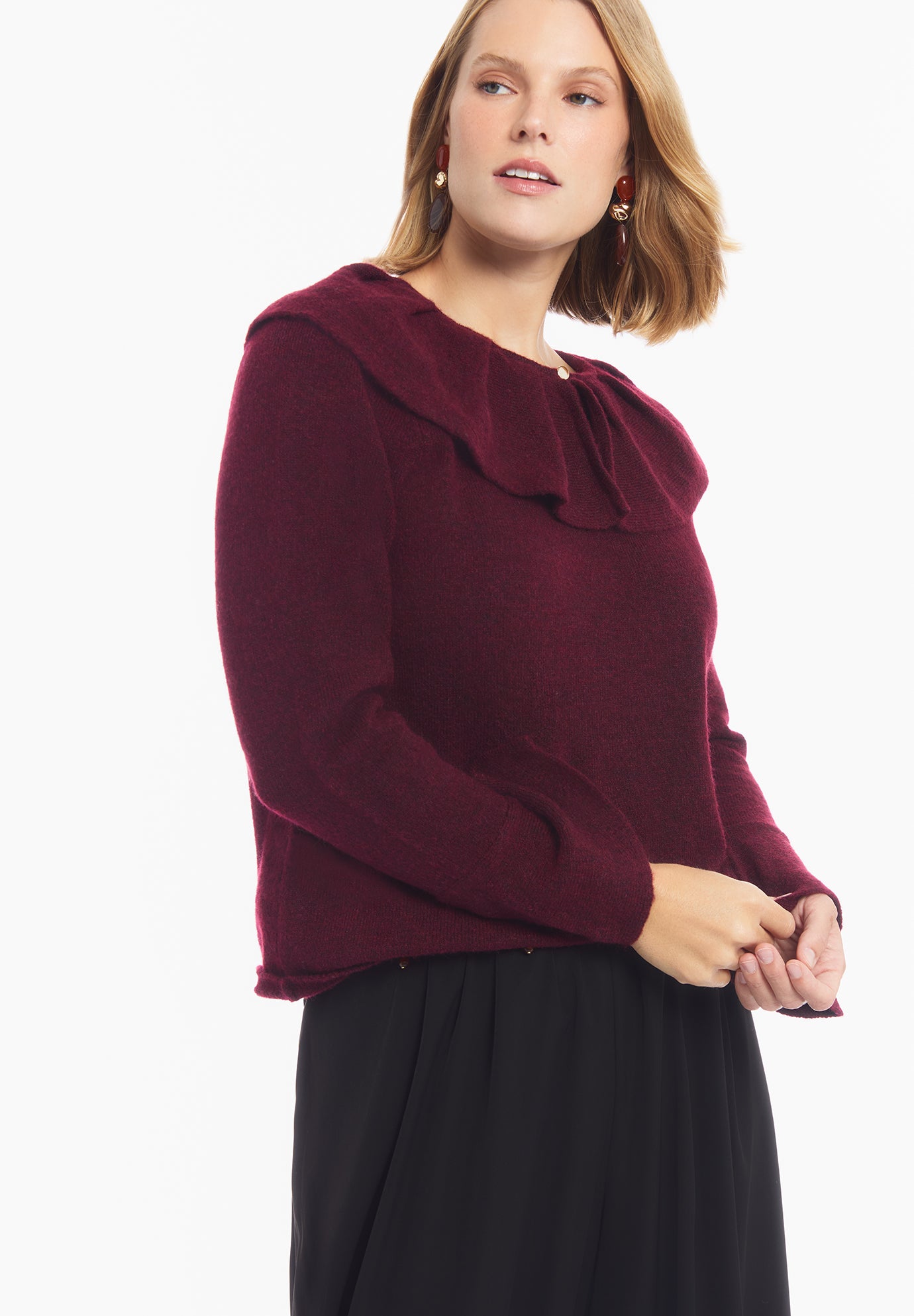 Ruffled Collar Sweater image number 2