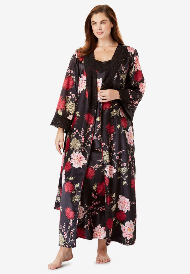 The Luxe Satin Short Peignoir Set image number 3