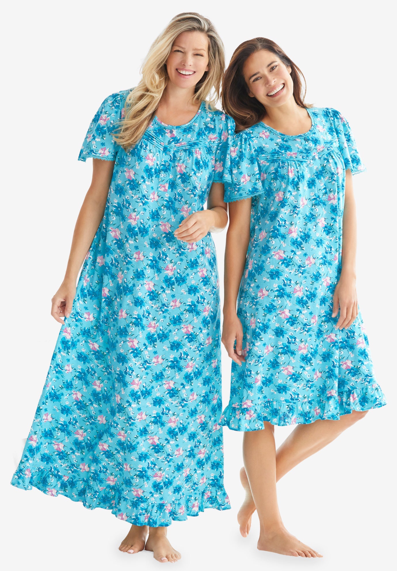 Short Floral Print Cotton Gown image number 4