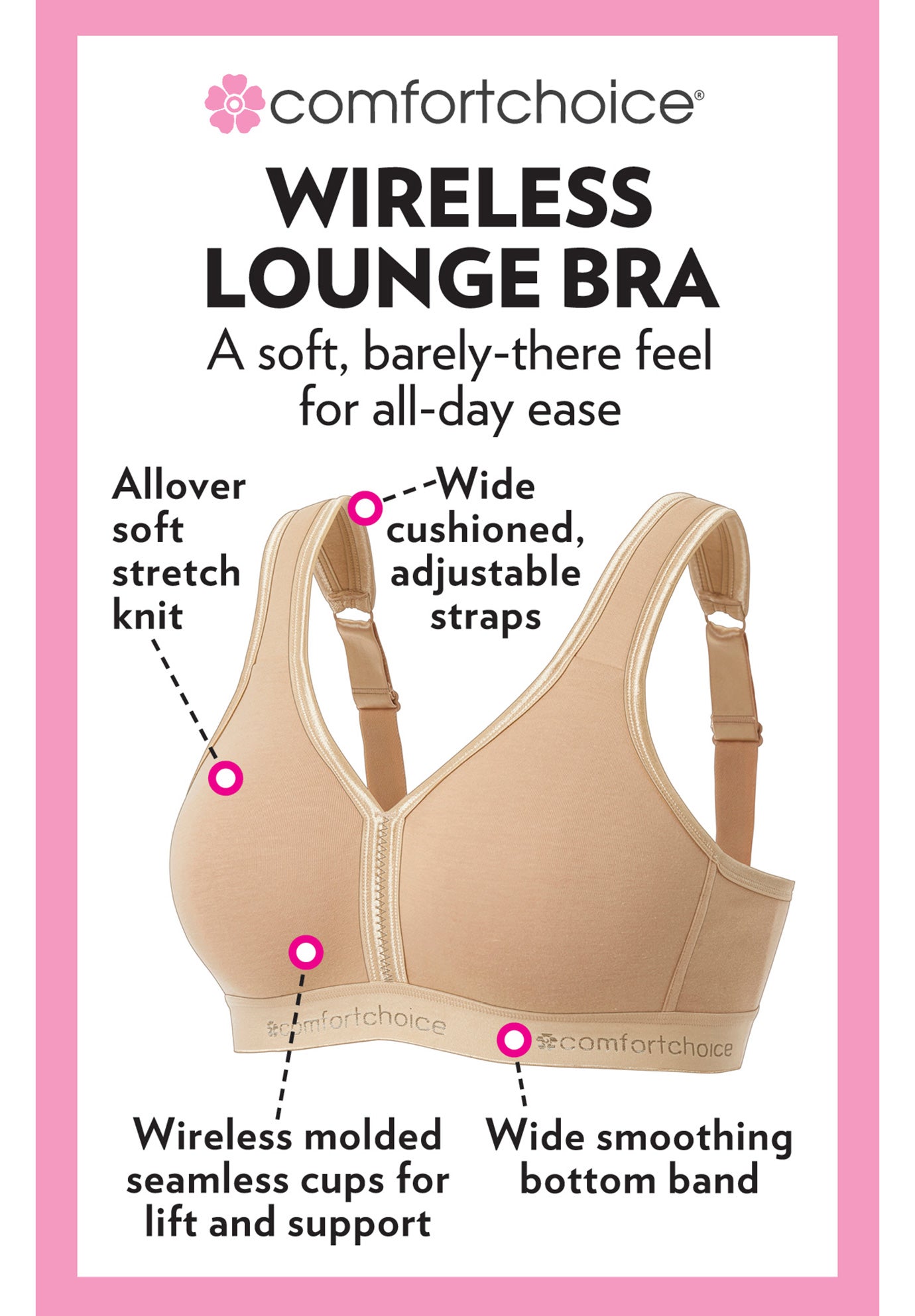 Wireless Back-Close Lounge Bra image number 5