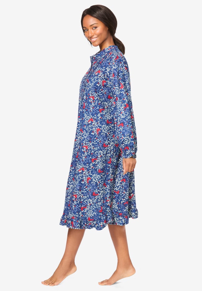 Cotton Flannel Print Short Gown  image number 2