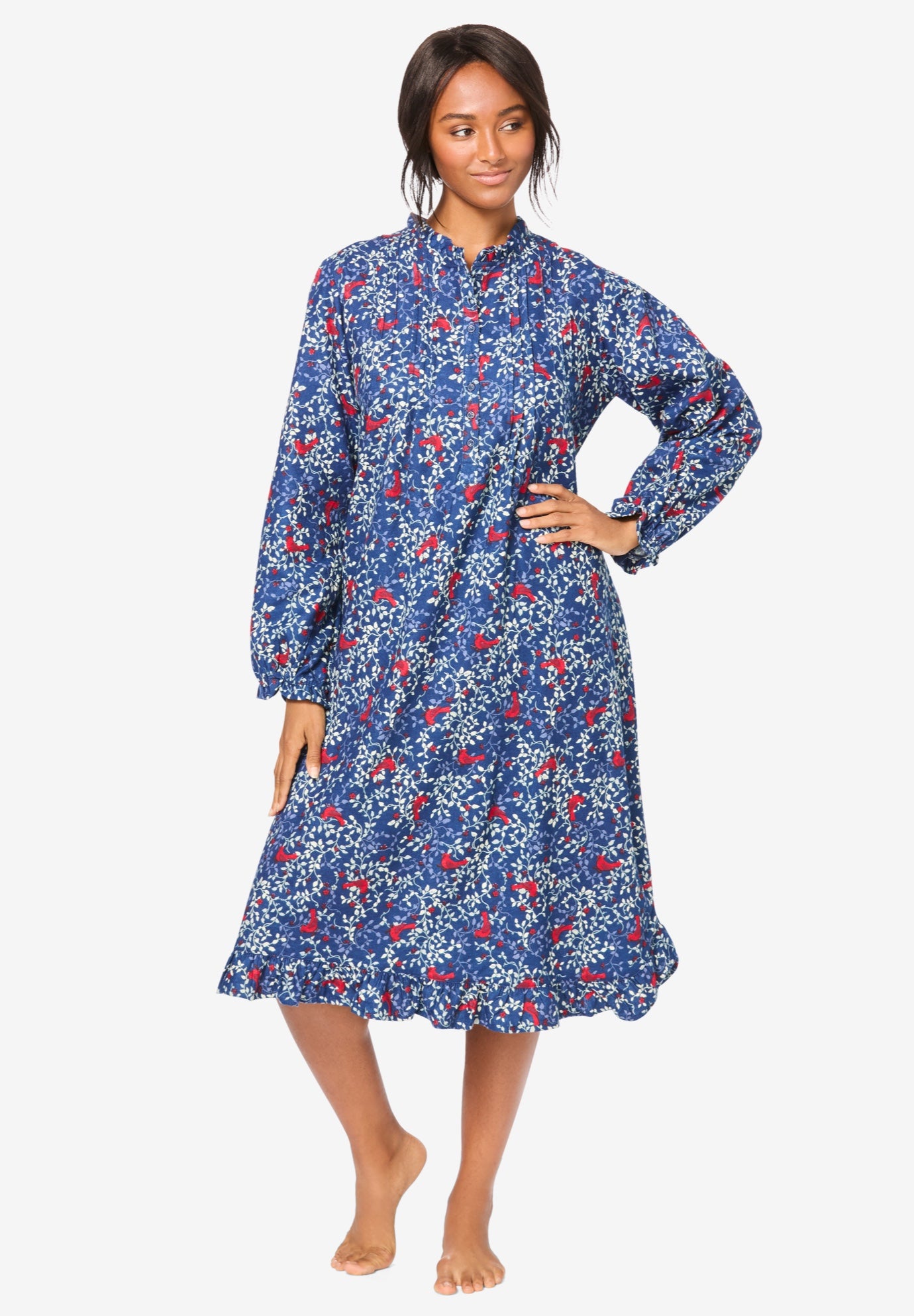 Cotton Flannel Print Short Gown  image number 0