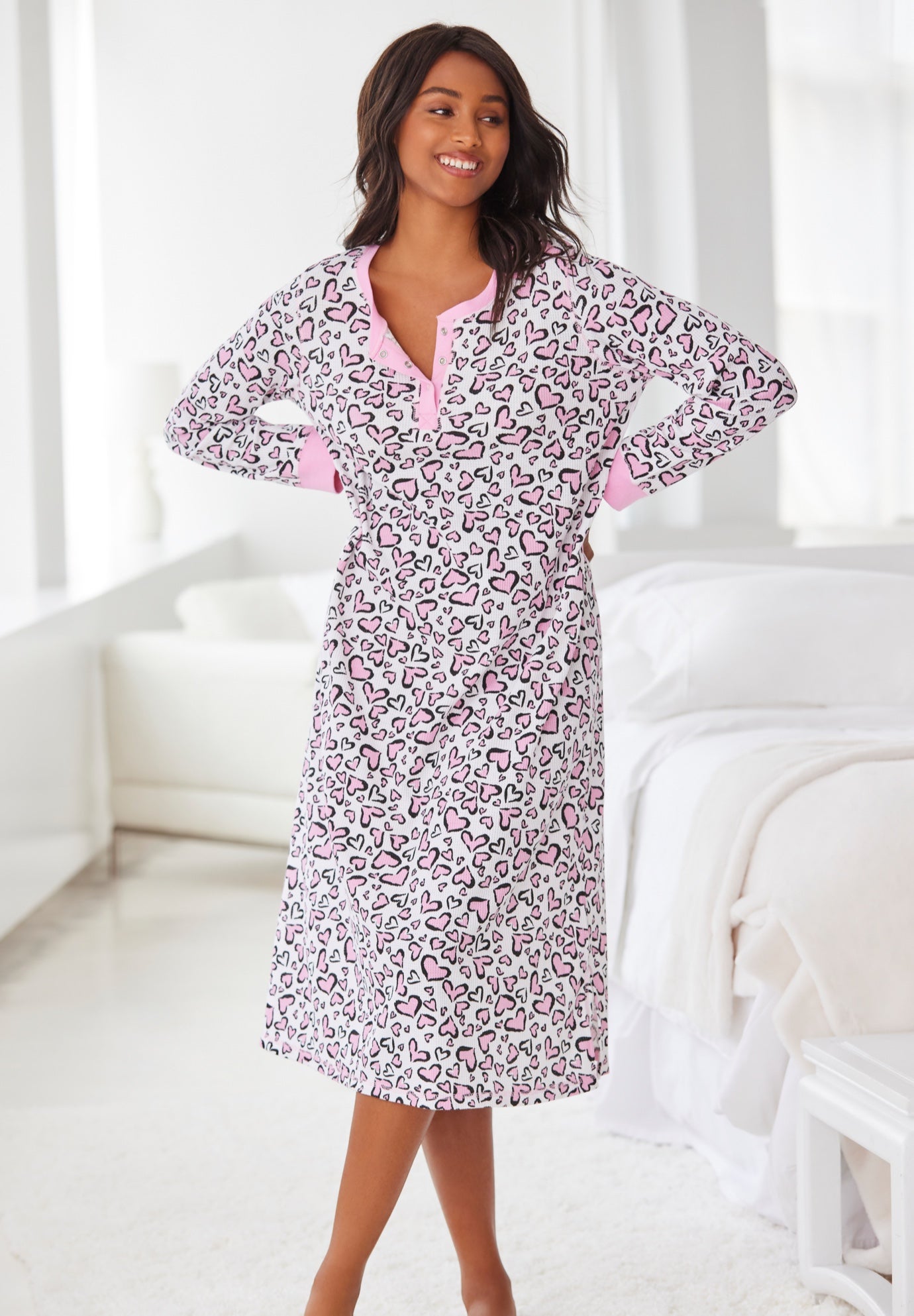 Thermal Henley Nightgown image number 4