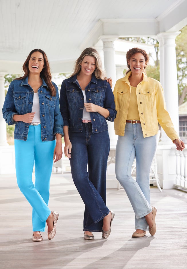 Straight-Leg Stretch Denim Five-Pocket Jeans image number 8