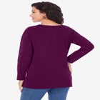 Ultimate Long Sleeve Henley Tee with Sweetheart Neck image number null