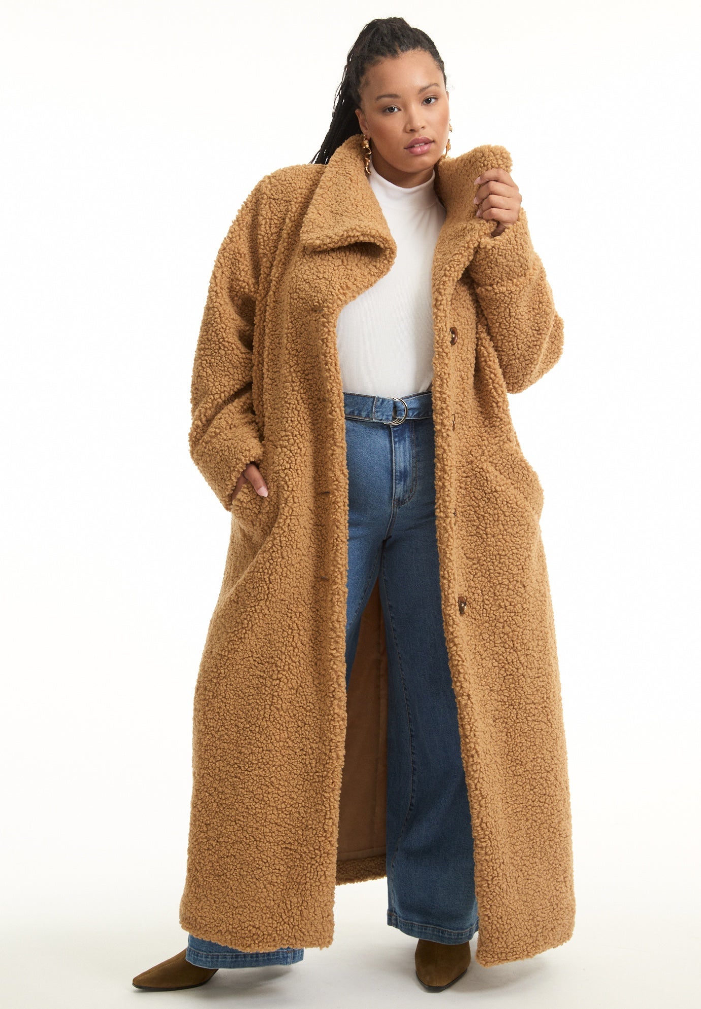 Maxi Teddy Fleece Coat June And Vie