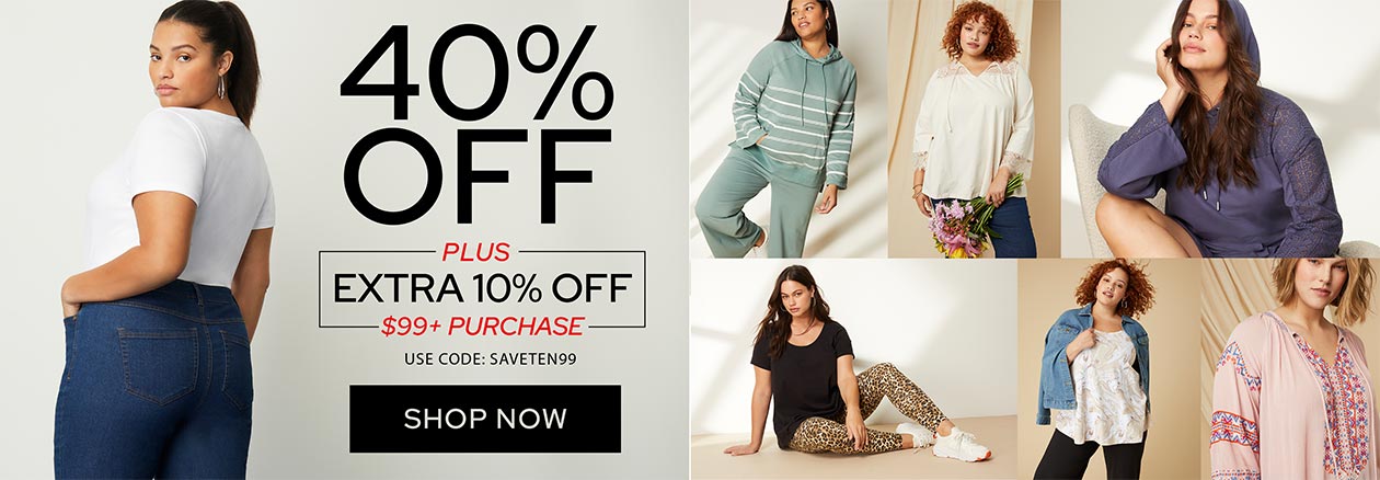 40% off plus extra 10% off $99+ purchase. use code SAVETEN99 - shop now